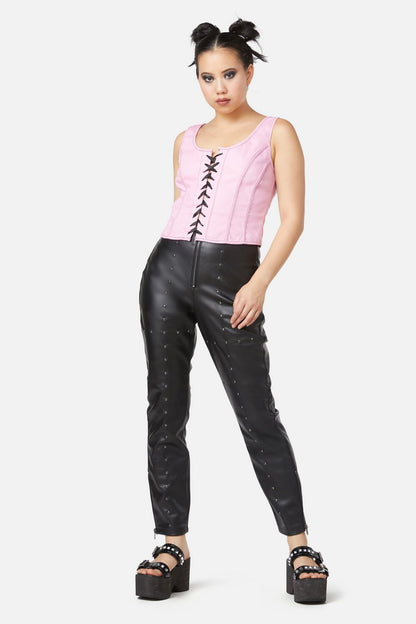 Black Friday - Contrast Grunge Corset Top - pink