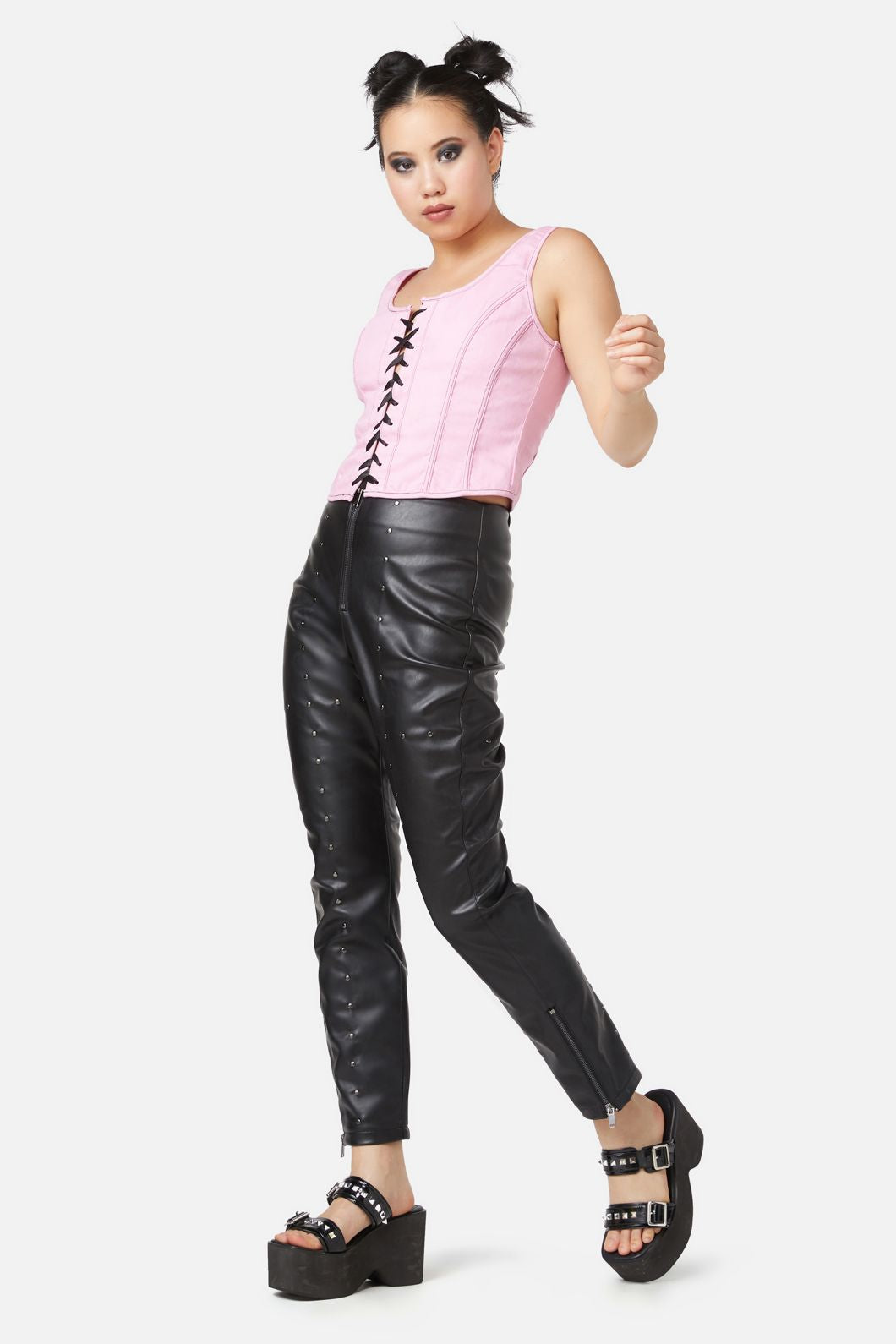 Black Friday - Contrast Grunge Corset Top - pink