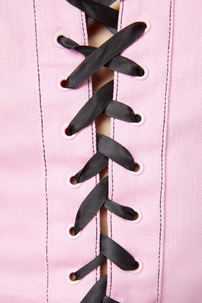 Black Friday - Contrast Grunge Corset Top - pink