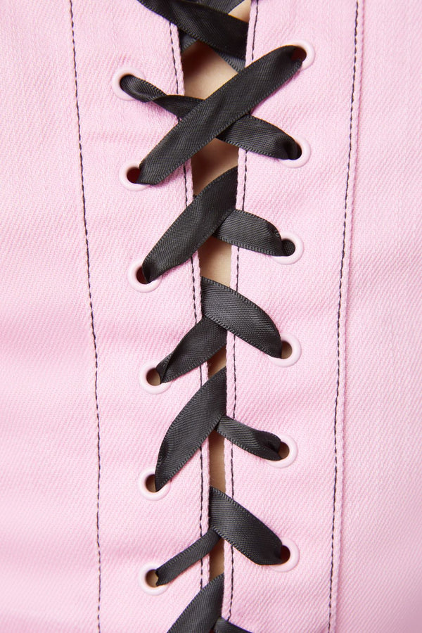 Black Friday - Contrast Grunge Corset Top - pink