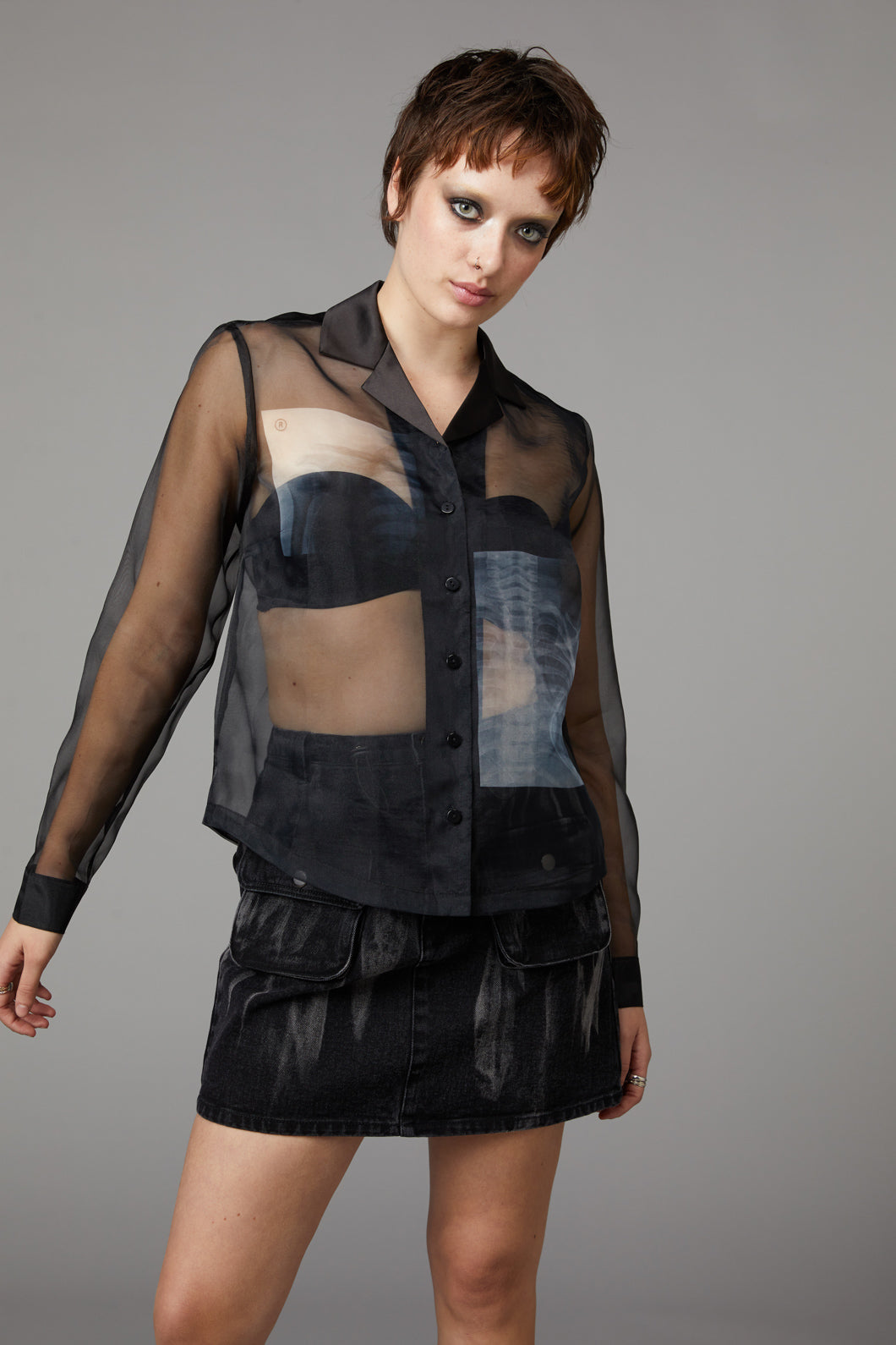 Black Friday - X-Ray Print Blouse - black