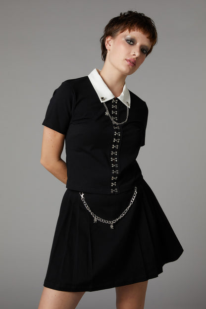 Black Friday - Strings Gothic Blouse - black