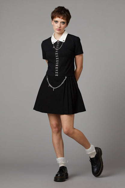 Black Friday - Strings Gothic Blouse - black