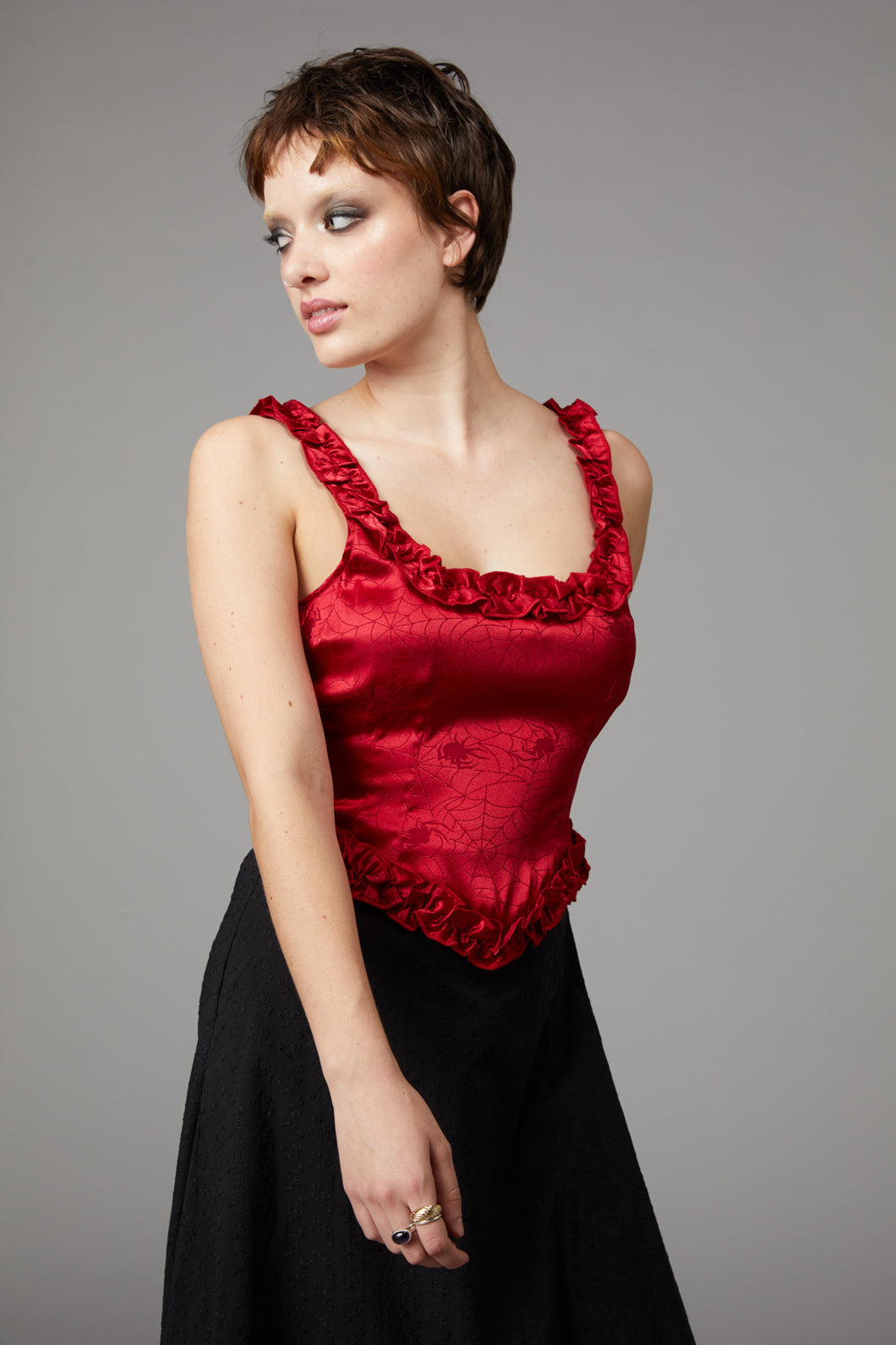 Black Friday - Nadja Gothic Corset Top - red