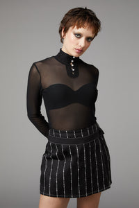 Black Friday - Pearly Button Top - black