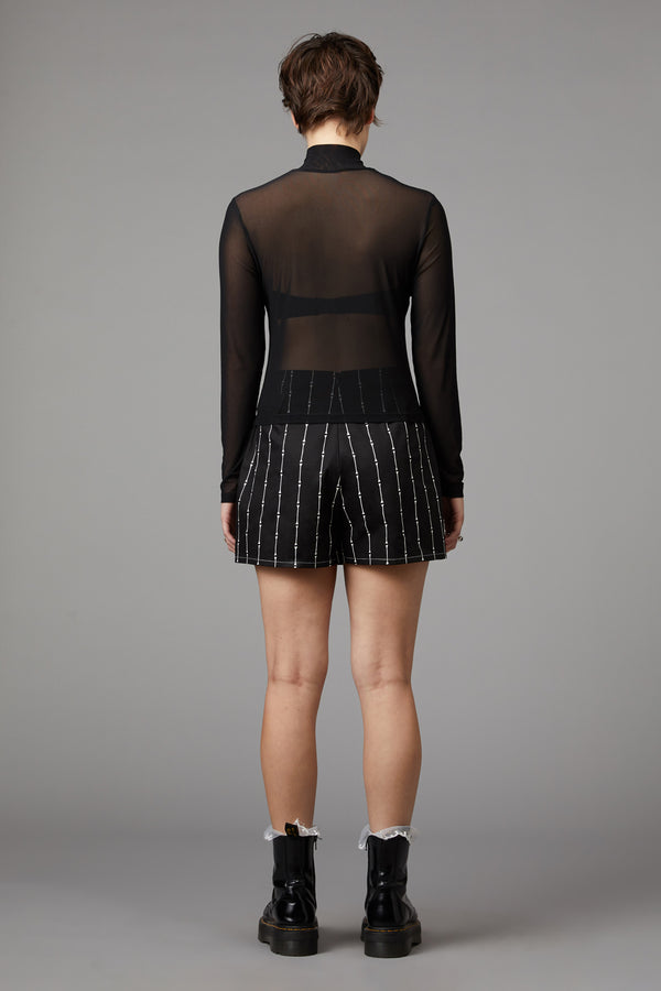 Black Friday - Pearly Button Top - black