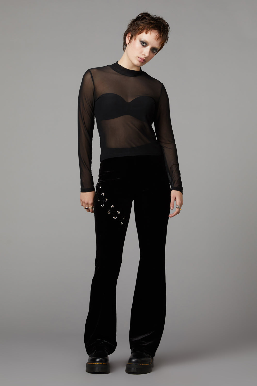 Black Friday - Spine Mesh Top - black