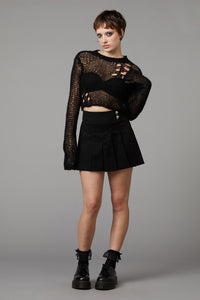 Black Friday - Skulduggery Ultra Crop Knit - black