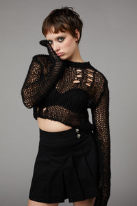 Black Friday - Skulduggery Ultra Crop Knit - black