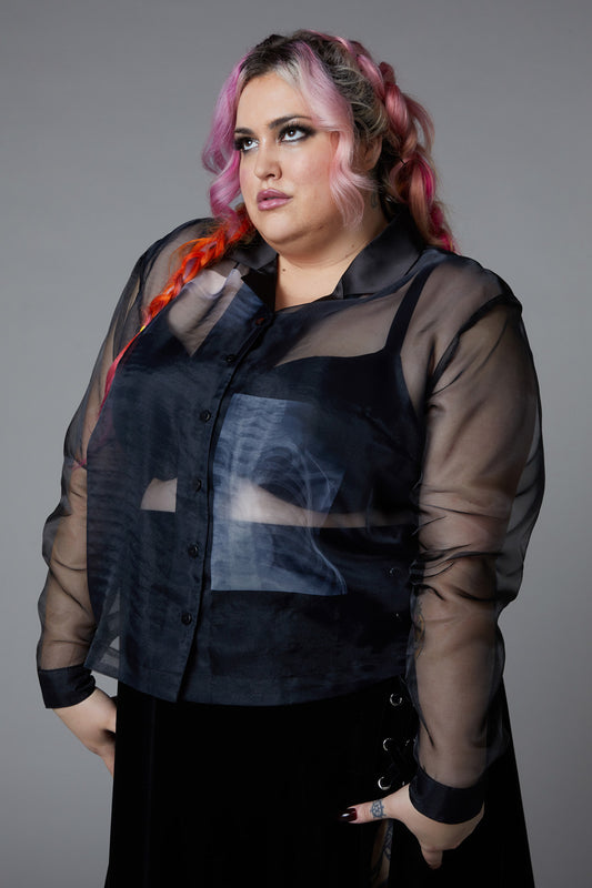 Black Friday - Curve X-Ray Print Blouse - black
