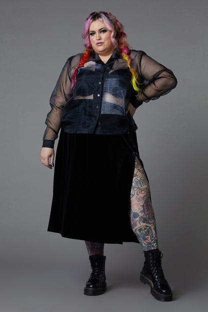 Black Friday - Curve X-Ray Print Blouse - black