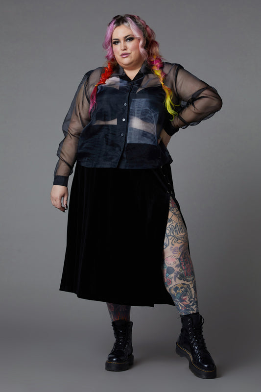 Black Friday - Curve X-Ray Print Blouse - black