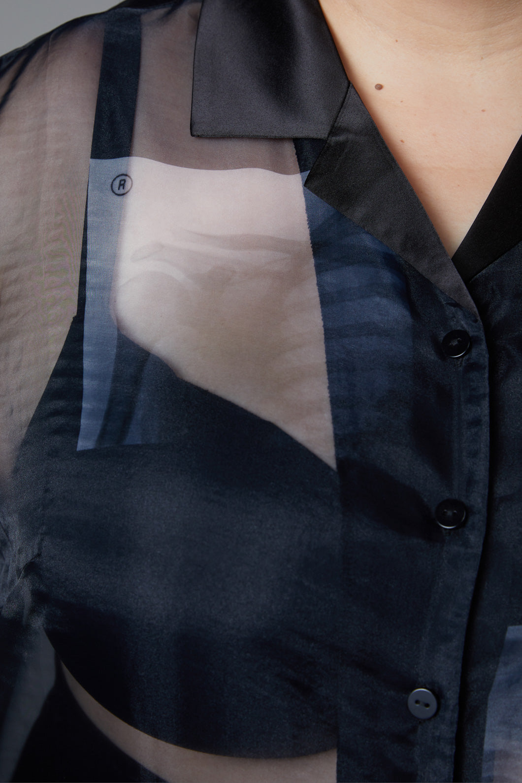 Black Friday - Curve X-Ray Print Blouse - black