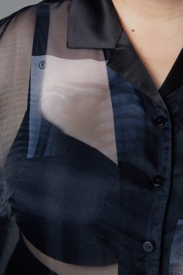 Black Friday - Curve X-Ray Print Blouse - black