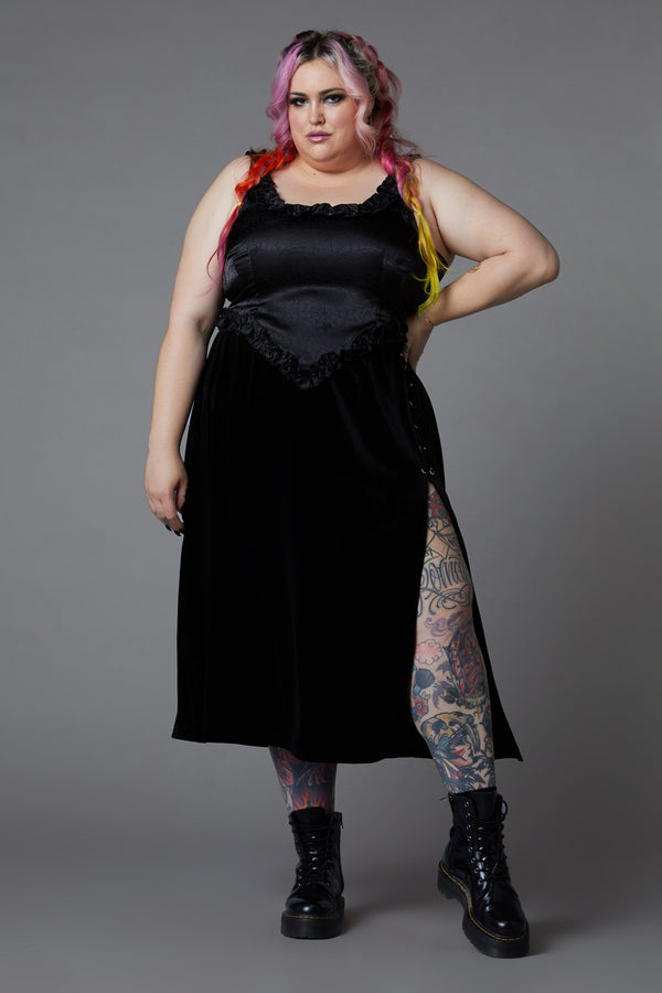 Black Friday - Curve Nadja Gothic Corset Top - black