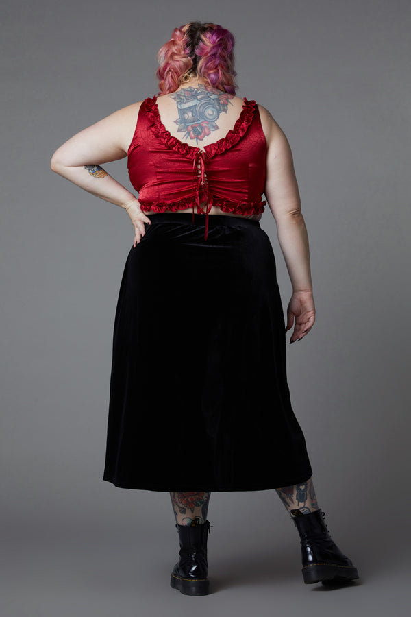 Black Friday - Curve Nadja Gothic Corset Top - red