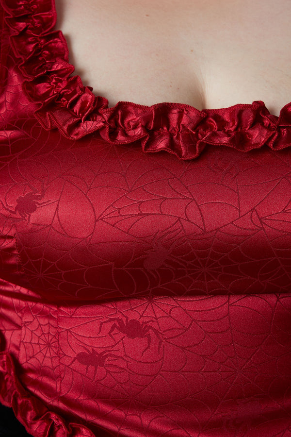 Black Friday - Curve Nadja Gothic Corset Top - red