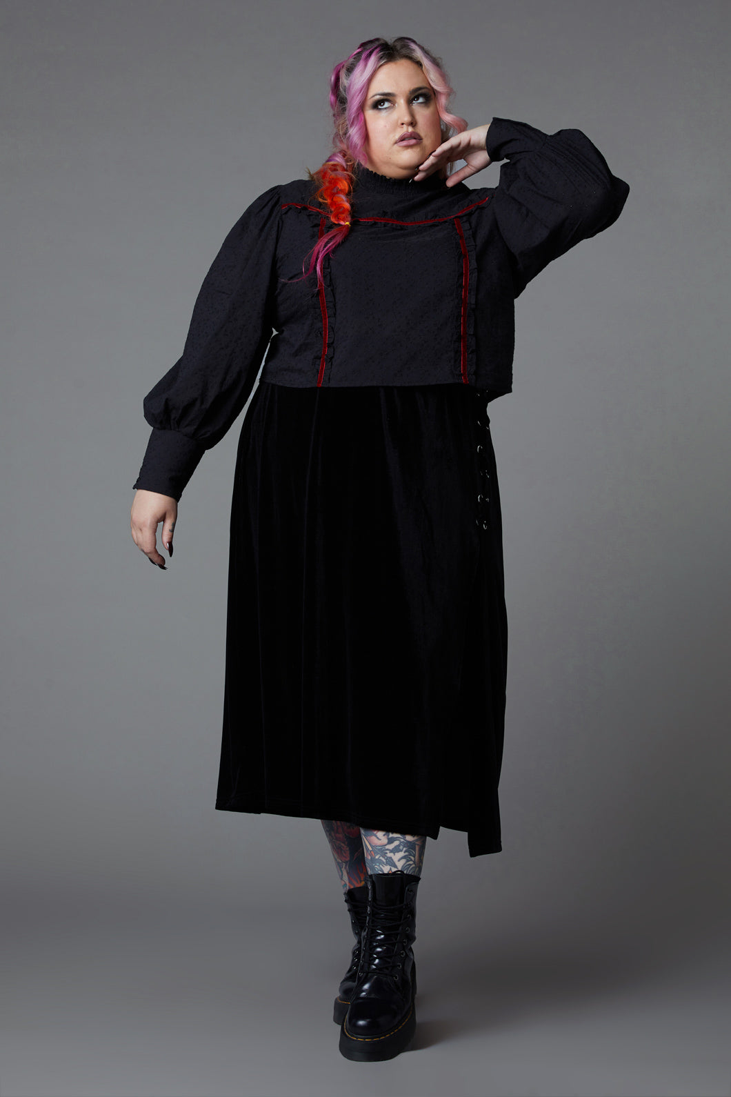 Black Friday - Curve Nadja Gothic Blouse - black