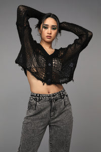 Black Friday - Distressy Cardigan - black