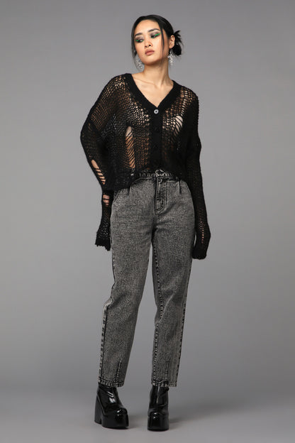 Black Friday - Distressy Cardigan - black