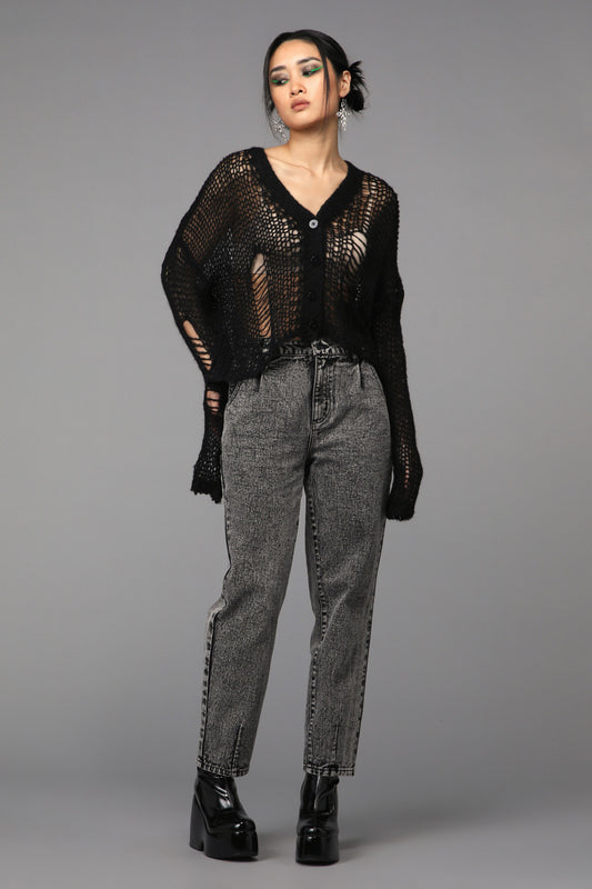 Black Friday - Distressy Cardigan - black