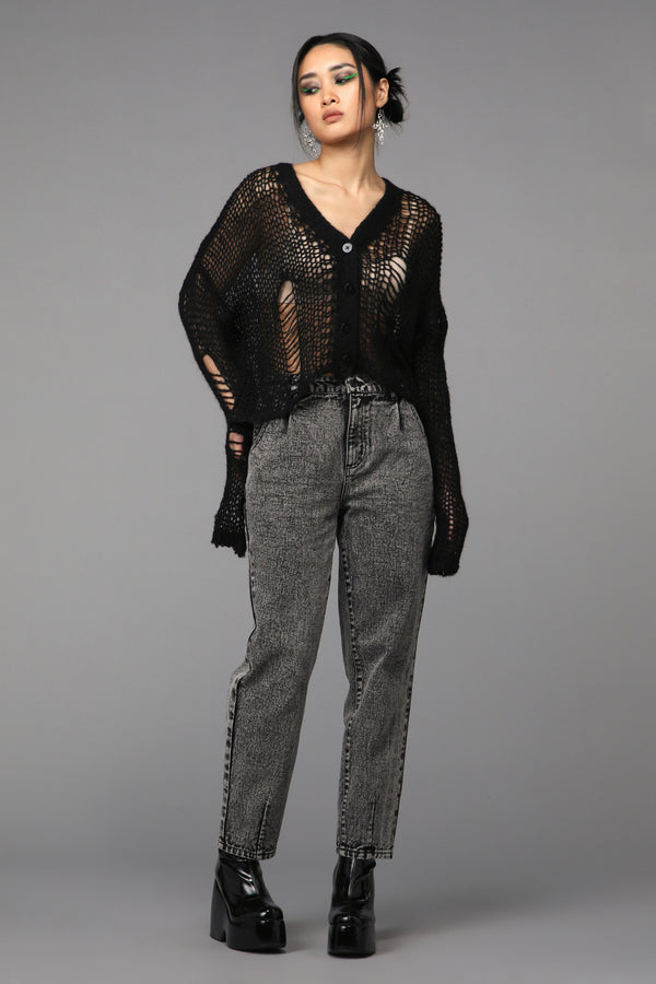 Black Friday - Distressy Cardigan - black