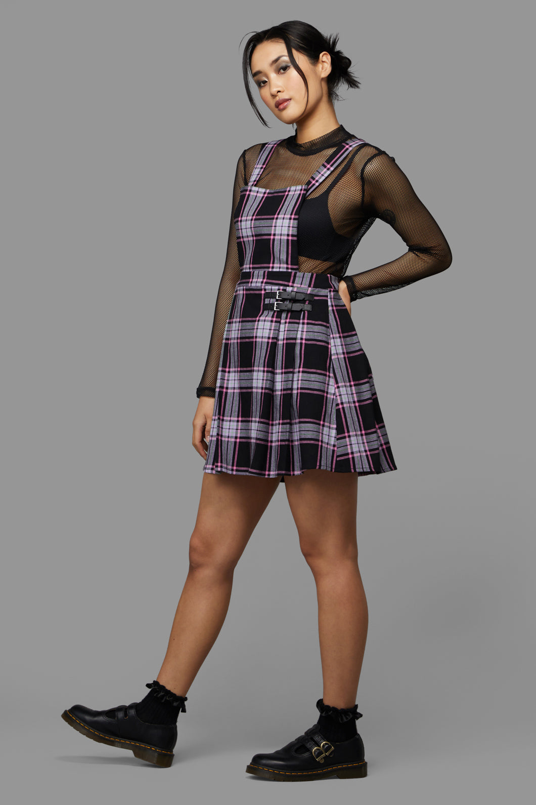 Black Friday - Myrtle Tartan Pinafore - purple