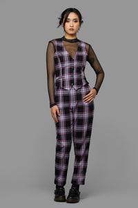 Black Friday - Myrtle Tartan Vest - purple