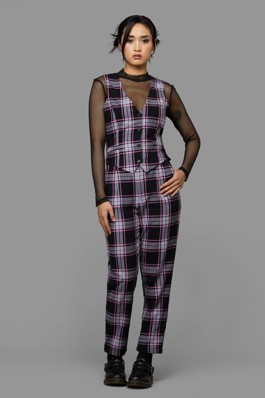 Black Friday - Myrtle Tartan Vest - purple