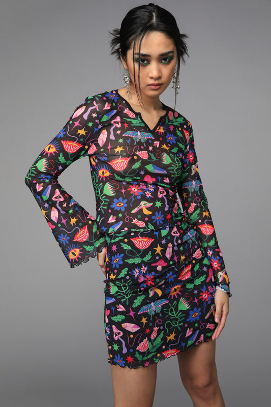 Black Friday - Plantistry Mesh Top - multi