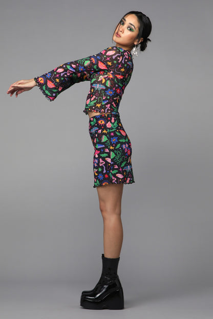 Black Friday - Plantistry Mesh Skirt - multi