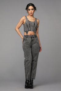 Black Friday - Bitchcraft Corset Top - grey