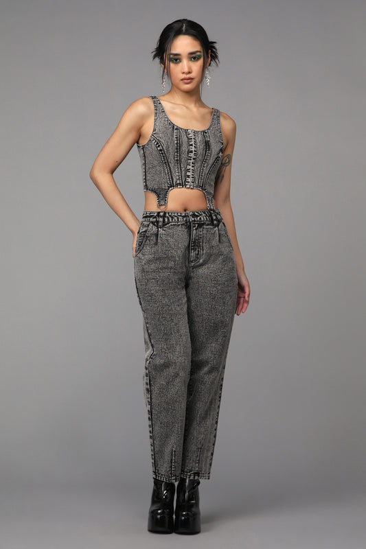 Black Friday - Bitchcraft Corset Top - grey