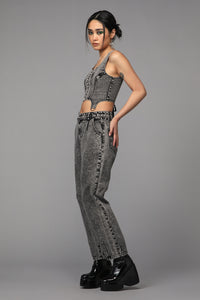 Black Friday - Bitchcraft Corset Top - grey
