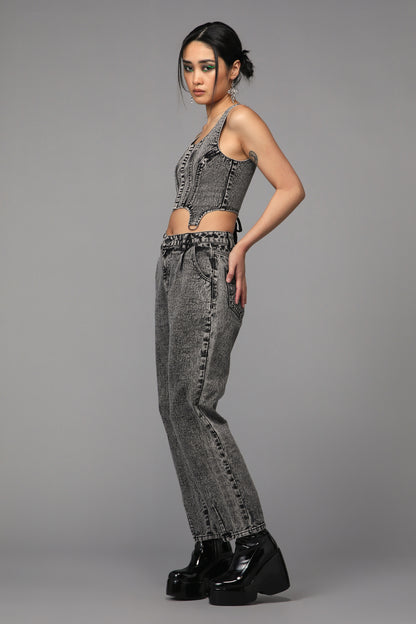 Black Friday - Bitchcraft Corset Top - grey