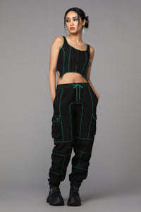 Black Friday - Toxin Corset Top - black-green