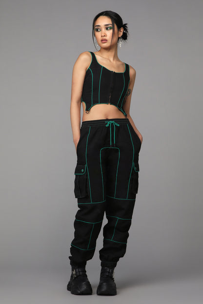Black Friday - Toxin Corset Top - black-green