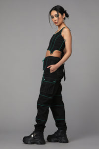 Black Friday - Toxin Corset Top - black-green