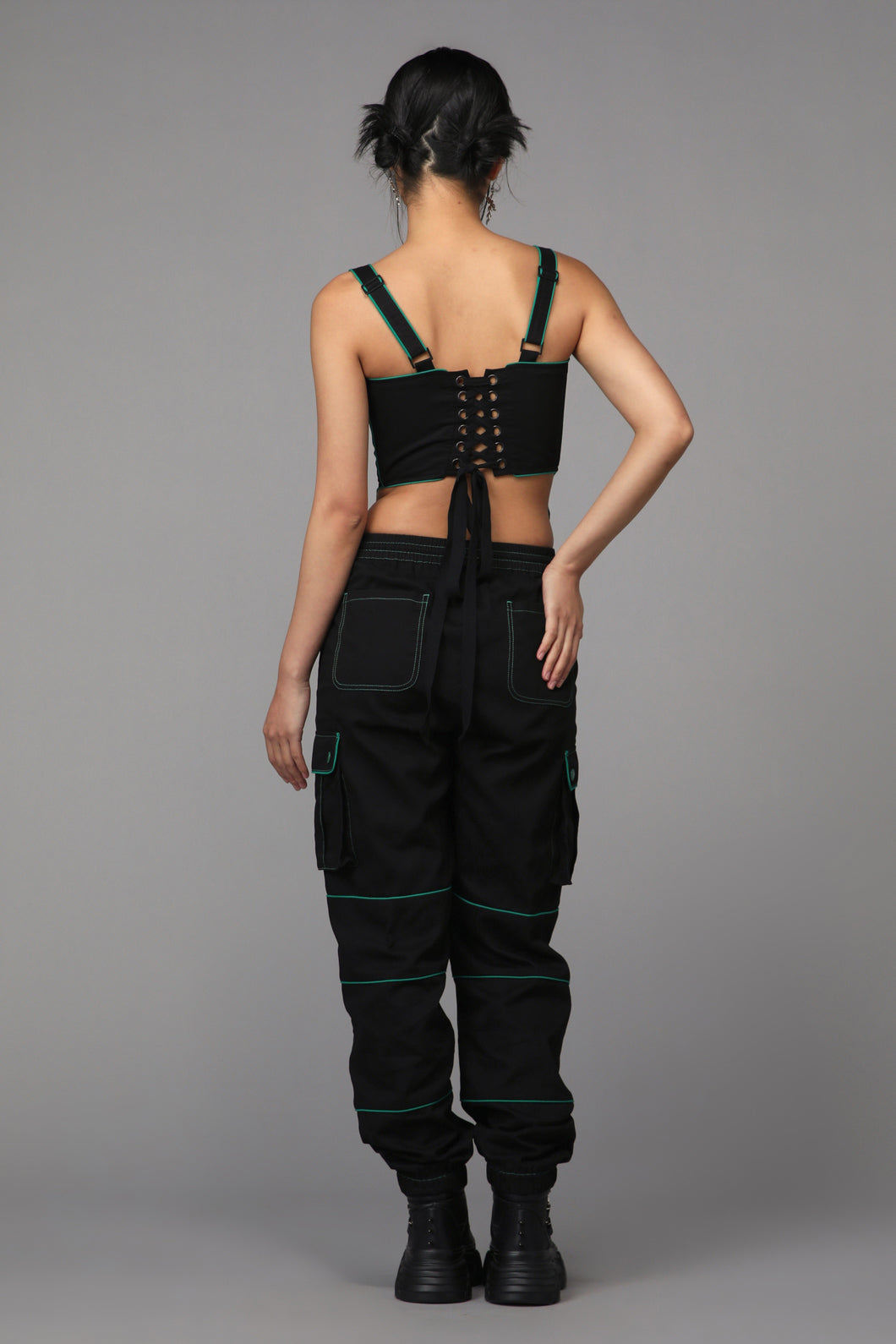 Black Friday - Toxin Corset Top - black-green