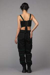 Black Friday - Toxin Corset Top - black-green