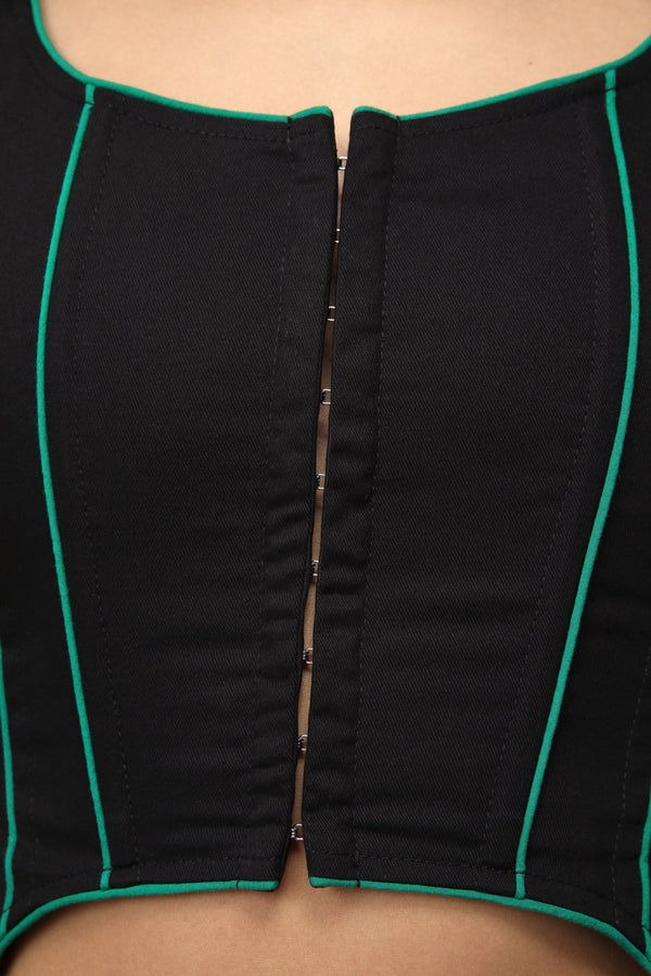 Black Friday - Toxin Corset Top - black-green