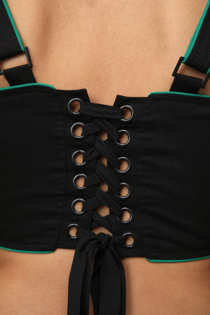 Black Friday - Toxin Corset Top - black-green
