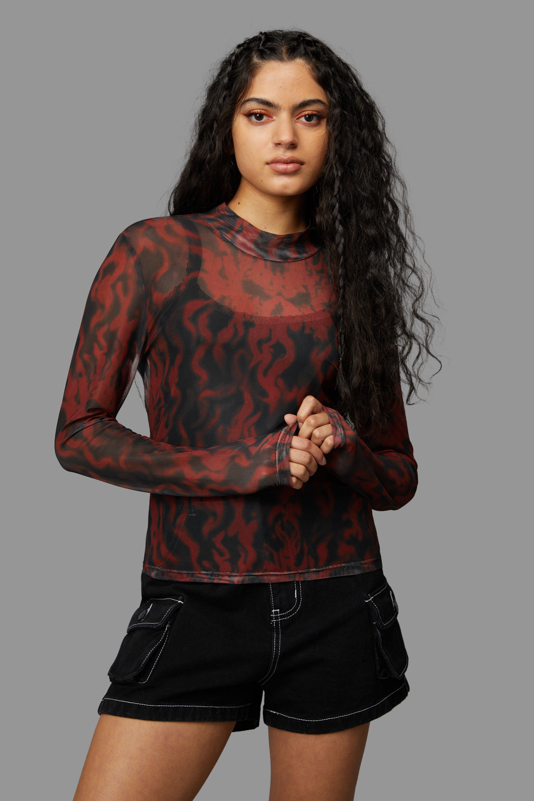 Black Friday - Up In Flames Top - red