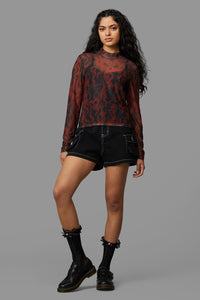 Black Friday - Up In Flames Top - red