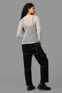 Black Friday - Dead Inside Mesh Top - white