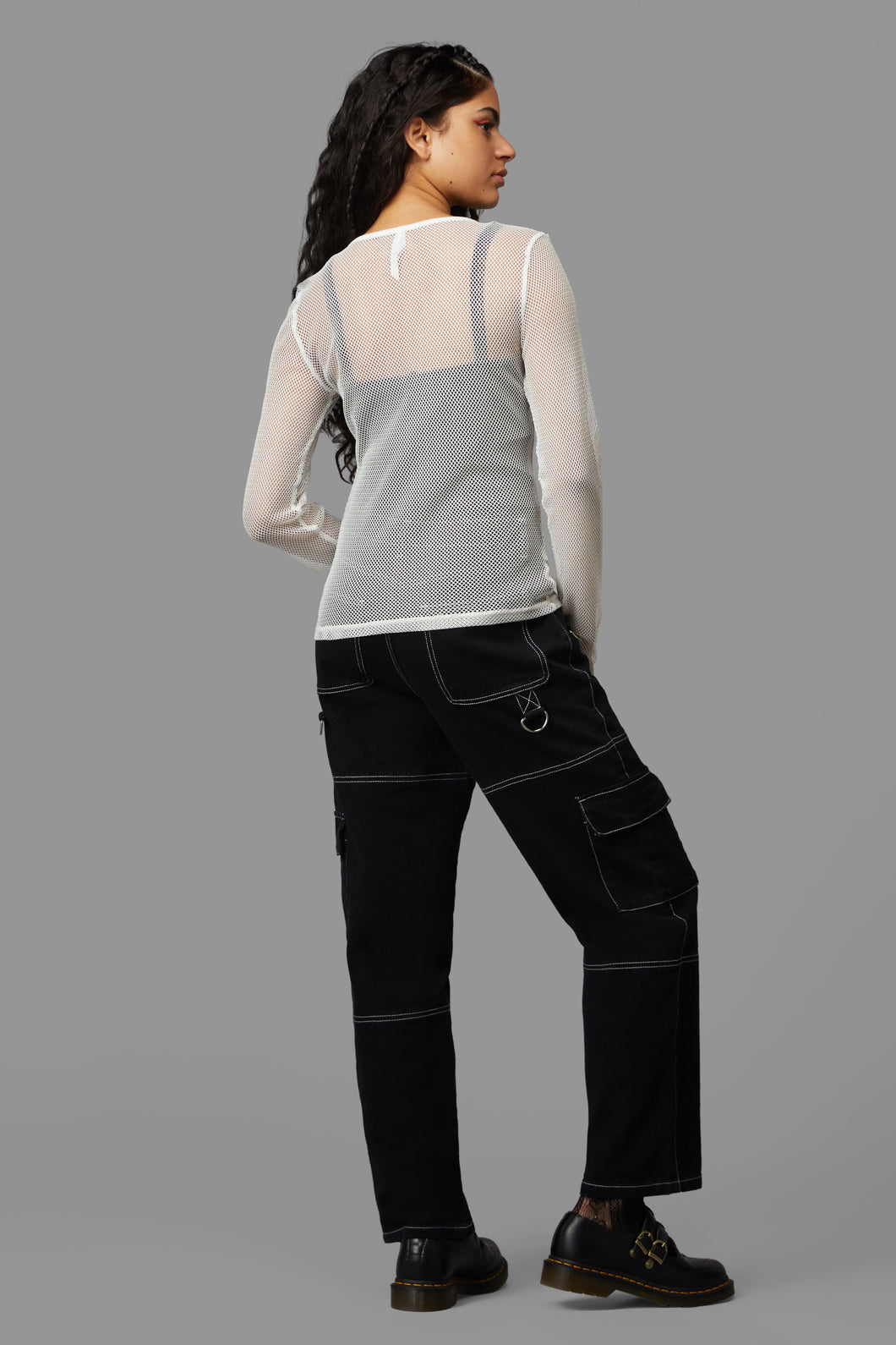 Black Friday - Dead Inside Mesh Top - white