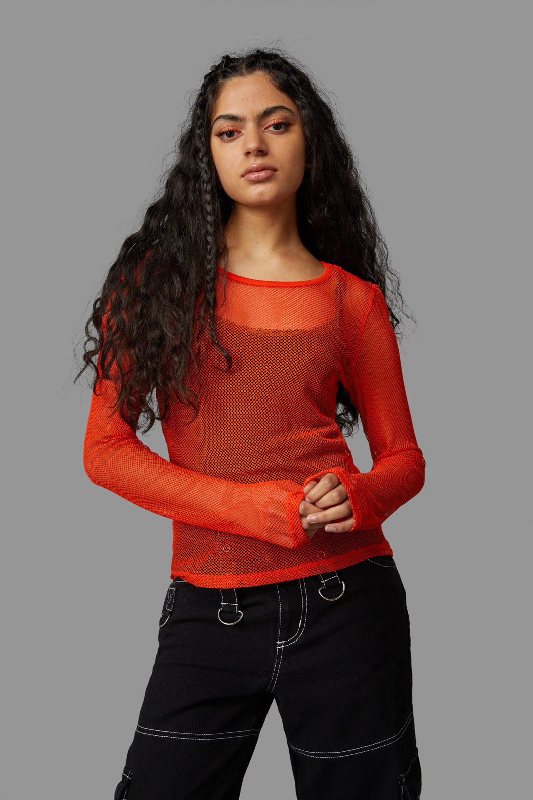 Black Friday - Dead Inside Mesh Top - orange