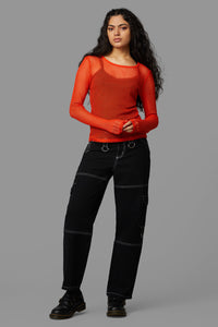 Black Friday - Dead Inside Mesh Top - orange