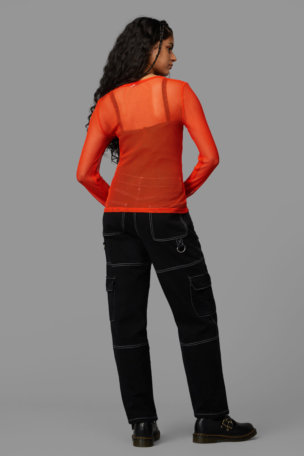 Black Friday - Dead Inside Mesh Top - orange