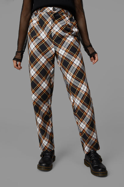 Black Friday - Pumpkin Tartan Pant - black-orange